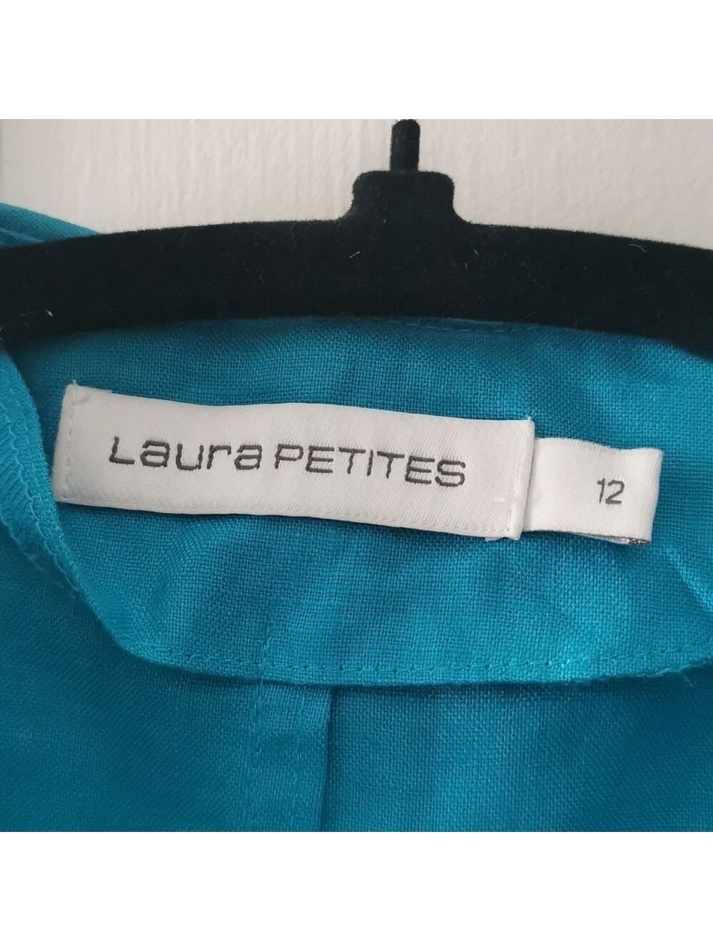 Laura Petites 100 % linen blazer. Ruffles neckline Size 12. EUC - Picture 3 of 5